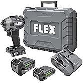 FLEX 24V Brushless Cordless 1/4-Inch 2,500 In-Lbs Torque Quick Eject Hex Impact Driver Multi-Mode Kit with 2.5Ah, 5.0Ah Lithium Batteries and 160W Fast Charger - FX1371A-2B