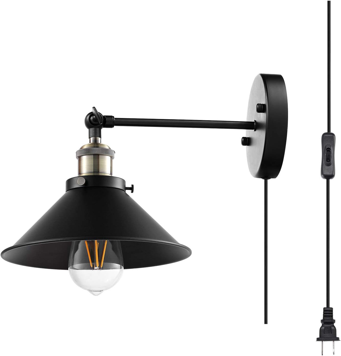 Laboreducer Wall Sconces Hardwired Industrial Vintage Wall Lamp Simplicity Bronze And Black Finish Arm Swing Wall Lights Fixture 3 Pack Bulbs Not Included Wall Lamps Sconces Wall Lights Sconces Gellyplast Com