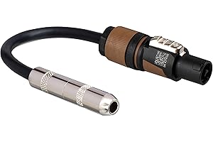 Hosa GSK-116 Speaker Adaptor, Hosa 1/4 Inch TS to Neutrik speakON, 6 Inch, 16 AWG x 2 OFC