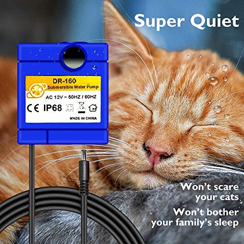 Flower Cat Water Fountain, 2.5L Quiet Cat Drinking Fountain - Automatic Electric Pet Water Fountain for Cats - Cat Drinking Water Fountain with Square Triple Action Filter - 85 oz Cat Fountain - Thumbnail 5
