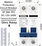DIHOOL DZ47B-63 2P 50A DC Circuit Breaker 12-240V Arc Extinguishing DIN Rail view 2