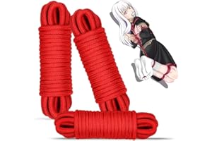 32 Feet/10m BDSM Bondage 3pack Soft Cotton Rope Sex Bondage Kit Sex Toys for Women Men and Couples (Red)