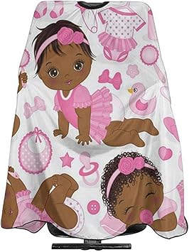 Tablier De Coupe De Cheveux De Dessin Anime Mignon Bebe Afro Americain Rose Cap Coiffeur Cap Salon De Coiffure Cape Robe De Coiffure Pour La Famille 140x168cm Amazon Fr Beaute Et Parfum