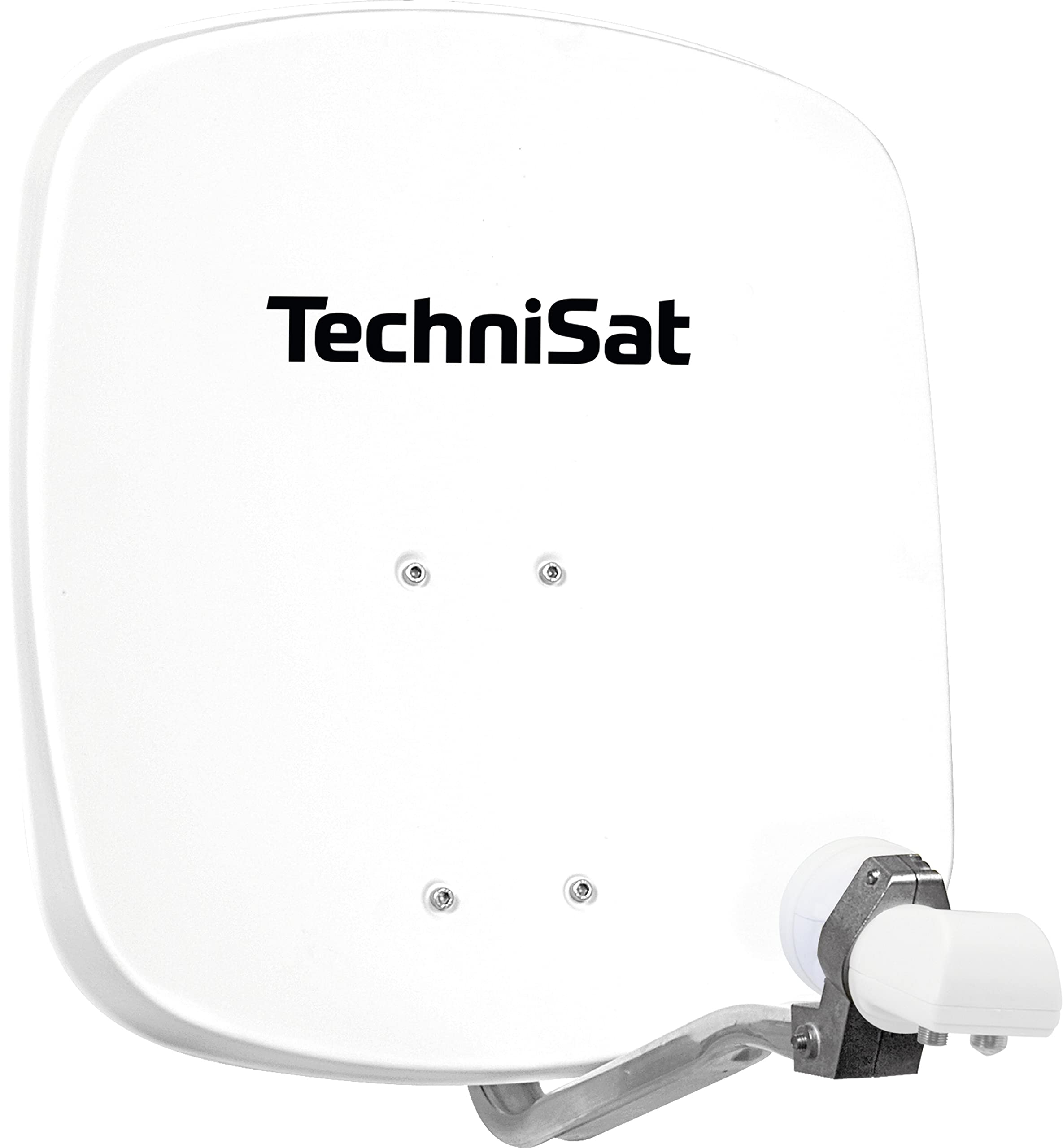 TechniSat DIGIDISH 45 - Satellite Dish for 2 participants (45 cm Compact Satellite System - Complete Kit with Wall Mount and Universal Twin LNB) White Polar