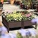 T4U Plastic Elevated Raised Garden Bed Kits for Flowers and Vegetables, Easy Assembly Planter Box Container for Indoor Outdoor Patio Backyard Porch Garden Decoration (19.5×19.5×9.8in/50x50x25cm)thumb 3