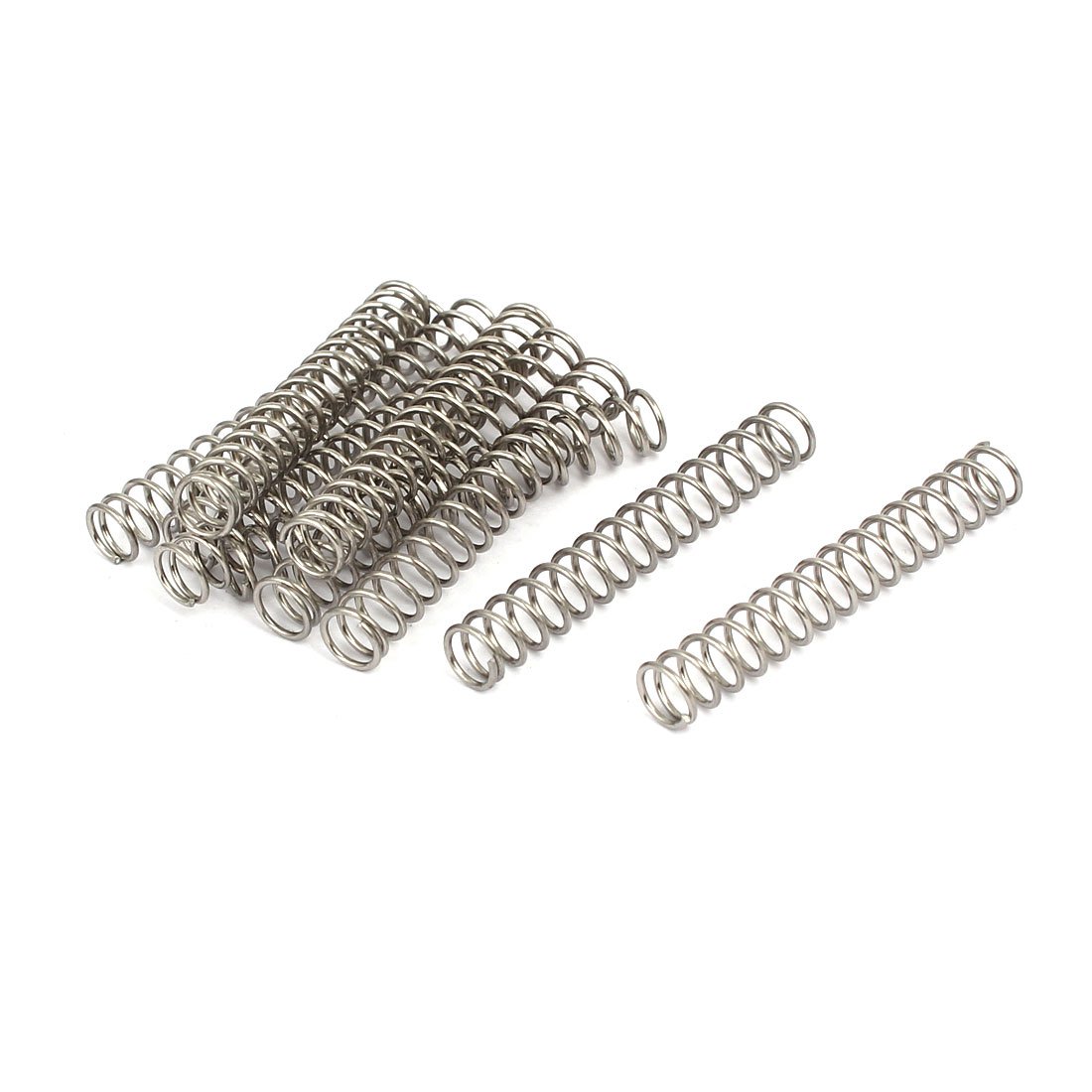 sourcingmap 0.7mmx6mmx40mm 304 Stainless Steel Compression Springs 10pcs