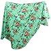 Newborn Swaddle Blanket Headband with Bow Set Baby Receiving Blankets (A Floral 3 Packs)