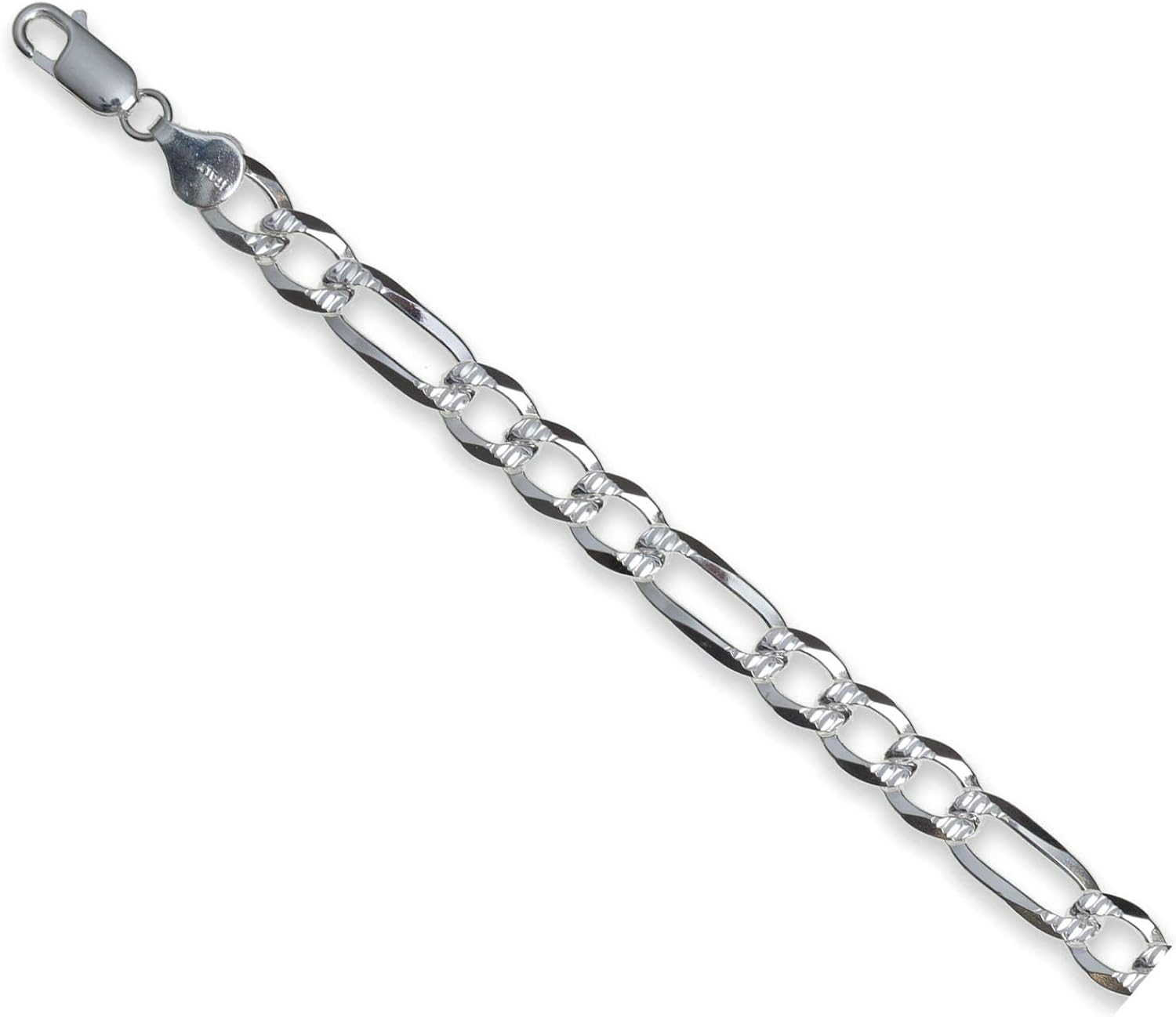 Pori Jewelers 925 Sterling Silver Figaro 4 Necklace Spring New Work One After Another Chain Pave