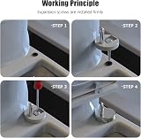 Ancable Quick Release Toilet Seat Fixings 2 Pack Universal Hinge Silver view 5