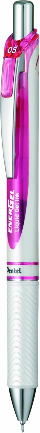 Pentel EnerGel Edition BLN75W-B Gel Rollerball Pen with Click Top 0.25 mm - White, 1 count (Pack of 12)