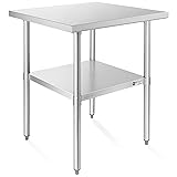 KUTLER Stainless Steel Table 24 x 24 Inches, NSF