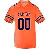 Pullonsy Orange Blank Custom Football Jersey for