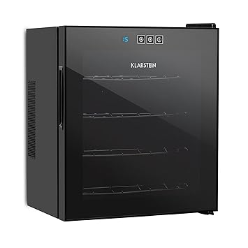 Klarstein Vinarium • Weinkühlschrank • Getränkekühlschrank • 14 Liter • 4 Flaschen • 4 Regaleinschübe • 12-18° C • Touch-Bedi