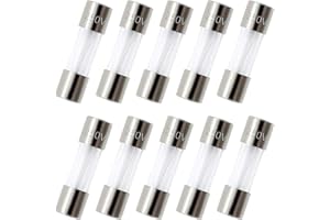 ZUPAYIPA ZUPAYIPA Pack of 10 pcs 500mA F0.5AL Fast-Blow Fuse 0.5A 250V Glass Fuses 0.2 x 0.79 inch / 5 x 20 mm (0.5amp) (F0.5A)