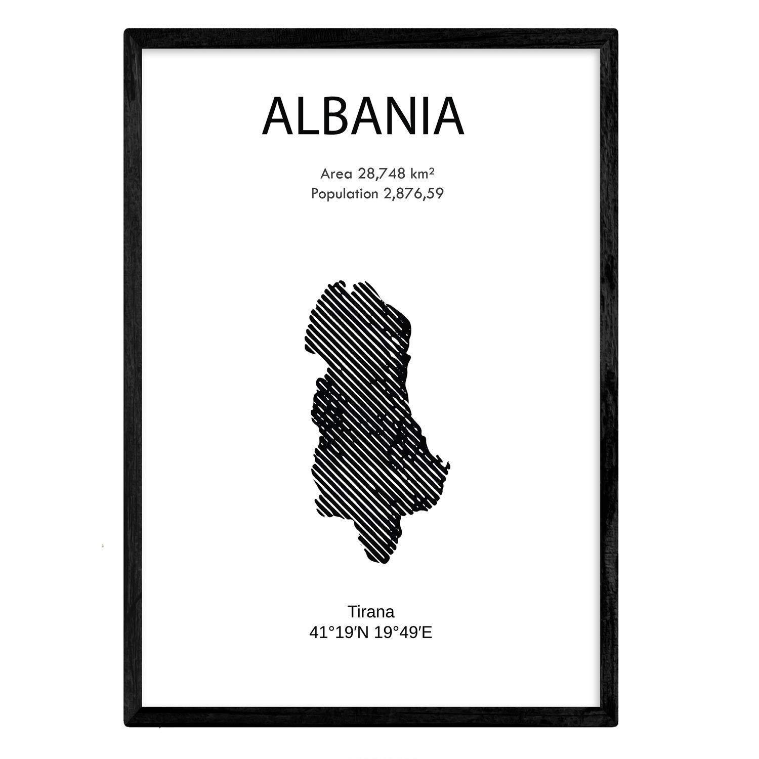 Nacnic Poster of Albania. Sheets of countries and continents. A3 size