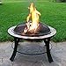 Sunnydaze 30 Inch Natural Slate Fire Pit Table with Spark Screen