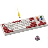 KBDcraft 03Sachiel 85% Wired Mechanical Keyboard with 4 Knob Keys, Lego-Compatible Case, Gasket Mount, OEM Profile PBT Keycaps, Hot-Swappable Linear Switch, RGB, QMK/Vial for Win/Mac (Red)