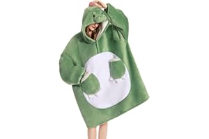 OLAOLA Wearable Blanket Hoodie for Adults - Oversized Animal Hooded Blanket - Soft Warm Cozy Sherpa Fleece Sweatshirt