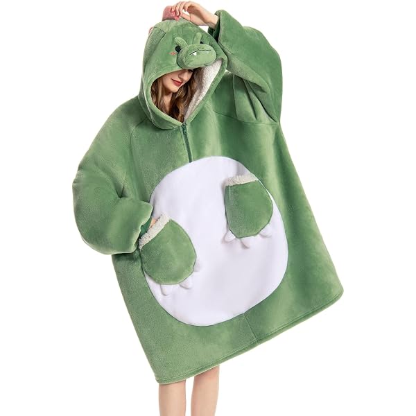 Dressfan Sudadera Manta Con Capucha De Triceratops – Disfraz De Dinosaurio Para Halloween, Forro Sherpa Y Microfibra, Talla Única Para Hombres Y Mujeres, Cálida Y Divertida