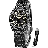 OLEVS Womens Watches Classic Dress Quartz Female Wristwatch Ladies Stainless Steel Waterproof Luminous Date Easy Read Watch for Lady