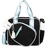 Cute Prepster Pickleball Bag for Women with Fence Hook, Tote with Pockets for Water Bottle, Paddles, Balls, Accessories