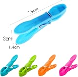 VEGCOO 60 Pcs Clothes Pegs with Storage Bag 4 Colours Plastic Clothes Clips view 3