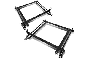 Auto Dynasty Racing Seat Bucket Bracket Compatible with 1992-2001 Honda Civic EJ EK EH Acura Integra, Low Mount Rail Track, Driver and Passenger Side, Powder Coated Black