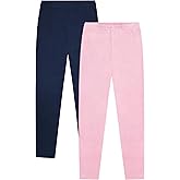 VOGRYE 2 Pack Girls Leggings Thick Cotton Leggings for Kids Full Length Pants Stretchy