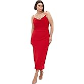 City Chic Women's Plus Size Cocktail Dress - Mali Side Gathering Front Split