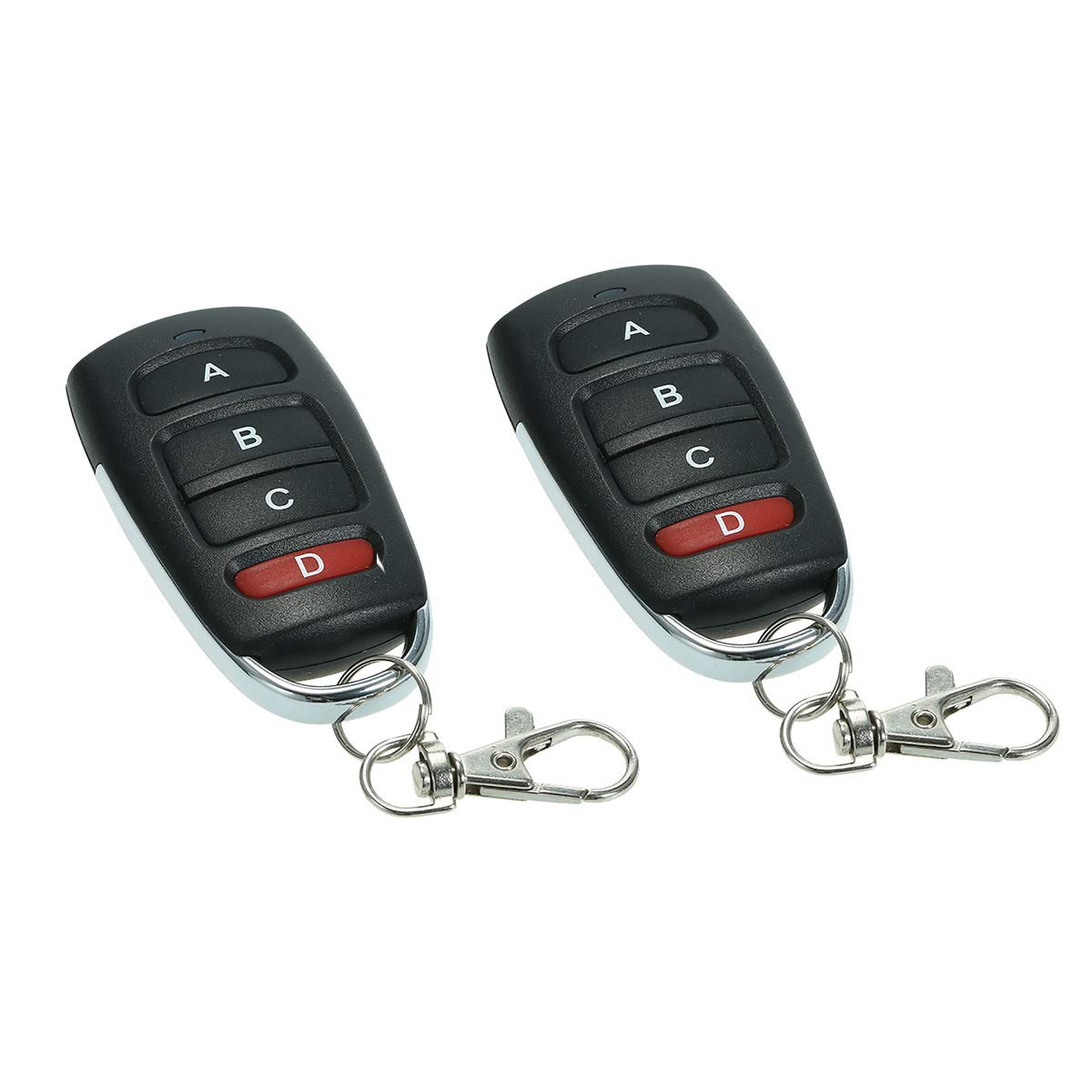 1/2 Pcs Universal Garage Door Gate Cloning Remote Control with Key Fob 433MHZ 4 Channel Wireless Remote Control Long Distance