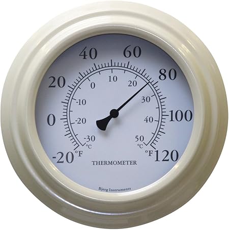 Patio Wall Thermometer 8 Real Glass Lens Cream Decorative Indoor