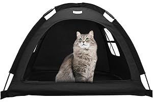 BABYEZZ Dog House for Small Dogs, Indoor Outdoor Doghouse, Dog Tent House, Cat and Dog Waterproof Tent House, Breathable Washable, Easy to Assemble (Black S)