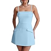 BORIFLORS Women's Sexy Spaghetti Strap Mini Dress Corset Backless A-Line Party Short Dresses