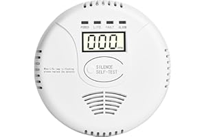 Carbon Monoxide Detector Battery Powerd - Awatin Carbon Monoxide Alarm Battery Operated with Digital Display for Home Apartment Hotel Office