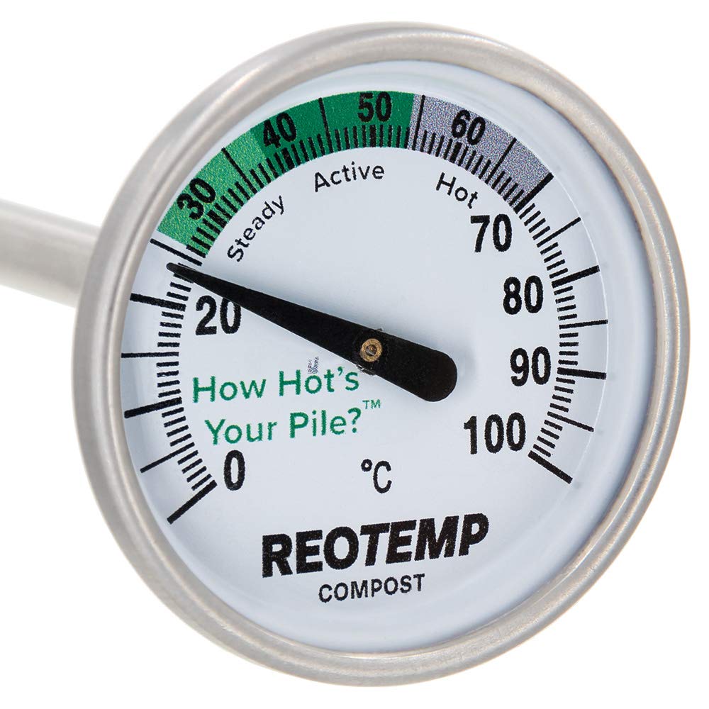 REOTEMP Backyard Compost Thermometer - 50.8 cm Stem, with Composting Instructions (Celsius)