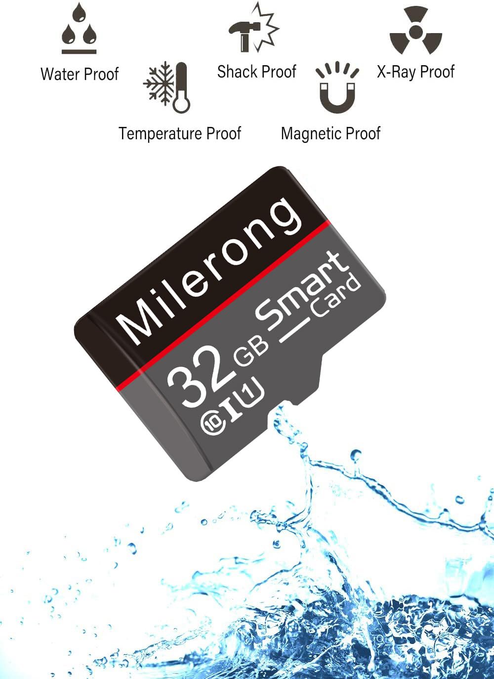 Milerong 32GB Memory Card, Ultra UHS-I Memory Card - 98MB/s, C10, U1, Full HD V10, Ultra High Speed TF Card for Smart Phone/Bluetooth Speaker/Dash Cam