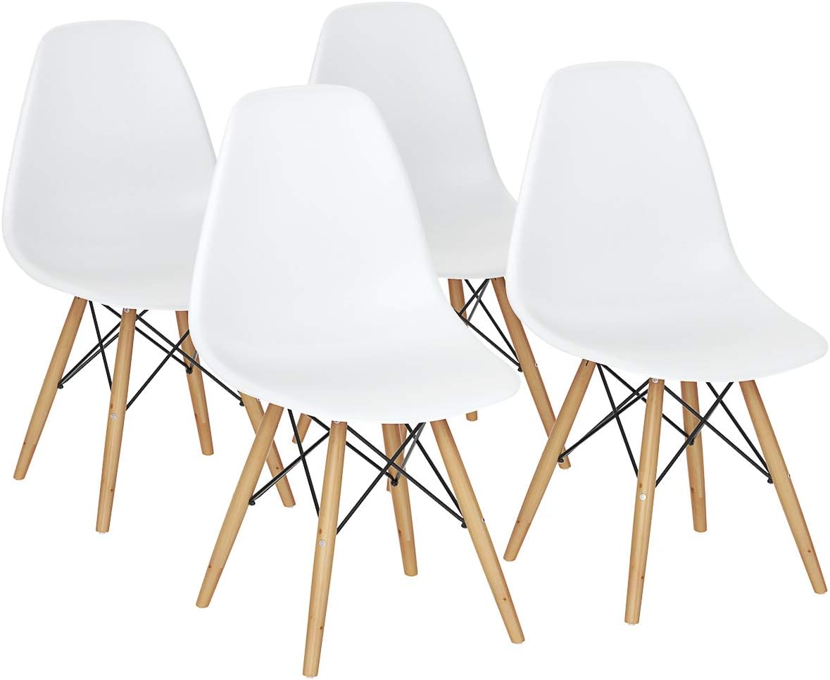 Bedroom Shell Lounge Plastic Chair For Kitchen Orange Living Room Side Chairs Set Of 4 Furmax Pre Assembled Modern Style Dining Chair Mid Century Modern Dsw Chair Dining Furniture Hazelsdiner Kitchen