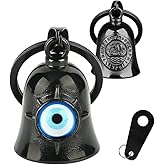Motorcycle Bell Guardian Angel: Gremlin Bells for Motorcycles | Viking Warship Gremlin Bell with Hanger, Evil Eye Keychain Gifts for Men