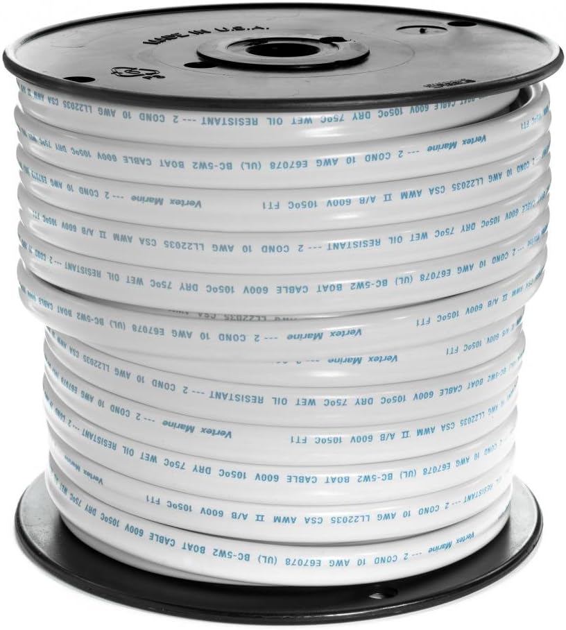 EWCS 10 AWG 2 Conductor Black + Red UL Approved USCG Approved Tinned Copper Flat Boat Cable 600 Volts - Made in USA: Industrial & Scientific