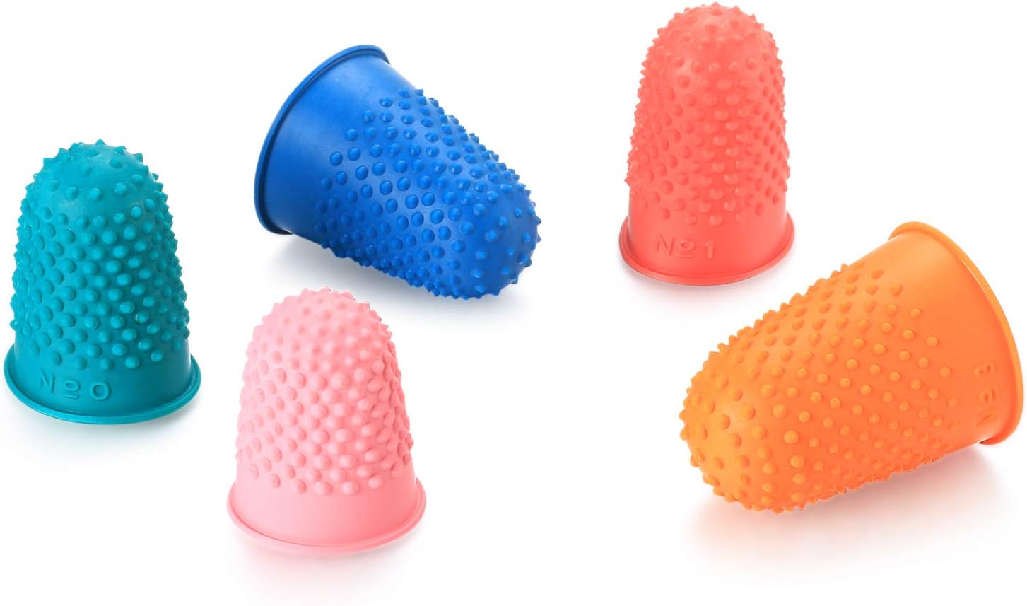 20PCS Rubber Finger Tip Pads, Reusable Finger Protectors, Thickened Finger Cones Thimblettes for