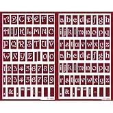 Over 'n' Over Reusable Self-Stick Etching Stencil for Glass or Stamping | Bundle of 2 Items | Lowercase Alphabet and Capital Letters with Numerals