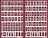 Over 'n' Over Reusable Self-Stick Etching Stencil for Glass (or Stamping) - Bundle of Two Sets - Lowercase Alphabet and Capital Letters with Numerals