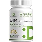 DIM Supplement 300mg, 240 Caps, 4 Months Supply | Estrogen Balance for Men & Women | Diindolylmethane Plus Black Pepper Extract for Enhanced Absorption | Hormonal & Skin Health Support