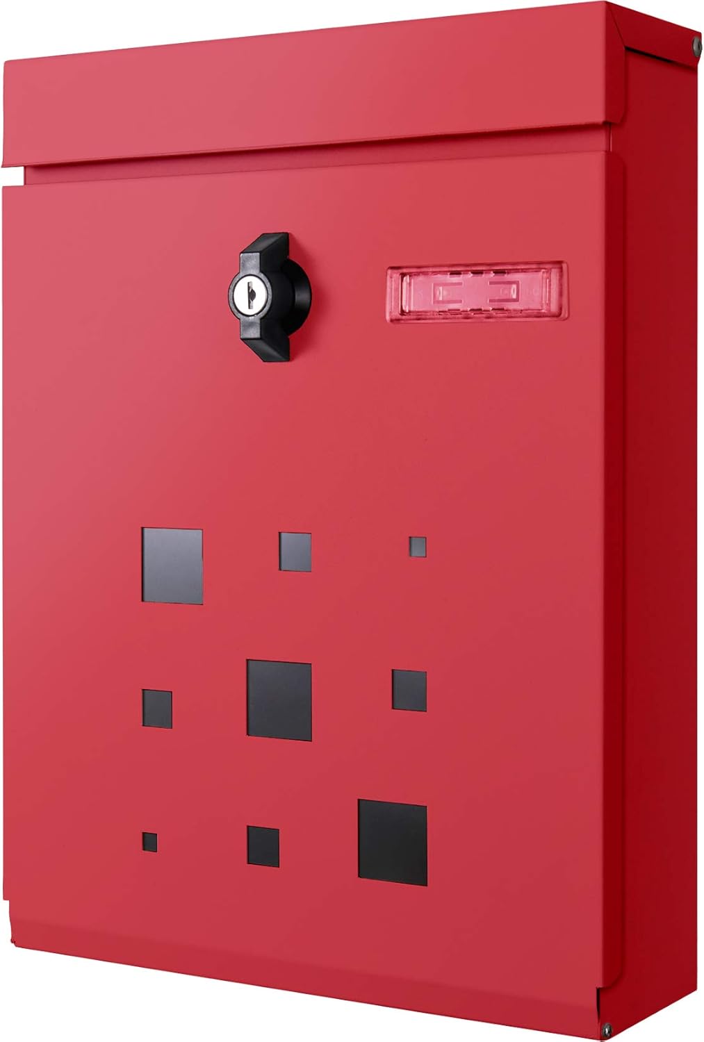 Amazon カバポスト ポスト 郵便ポスト 壁掛け 鍵付き 簡易ロック 大型 ポスト郵便受け おしゃれ 赤 郵便受け メールボックス