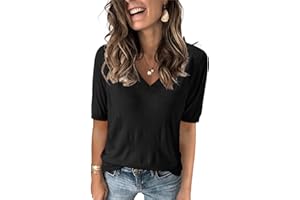 Arach&Cloz Womens Sweaters Soft Fall 2024 Fashion Versatile Dressy Blouse Short Sleeve Knit Trendy Tops