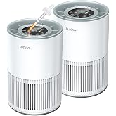 2 Pack Air Purifiers for Home Large Room up to 1200ft&sup2;, LUNINO Air Purifier for Bedroom with H13 HEPA Washable Filter, Aromatherapy, Air Quality Sensor, Sleep Mode for Smoke, Dust, Pet Dander, Odor