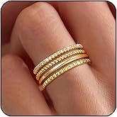 Lunvky Gold Silver Stackable Rings for Women Non Tarnish 1.3mm Thin Silver Rings Set 14K Gold Plated Dainty Trendy Band Stacking Thumb Ring Jewelry Valentine Gifts Stuff Size 5-10