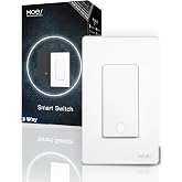 MOES Zigbee 3 Way Light Switch 1 Gang, Need Neutral Wire &amp; MOES Zigbee Hub | Smart Wall Switches Single Pole, Support Home Assistant &amp; Zigbee2MQTT, Remote Control, Work with Alexa/Google Assistant