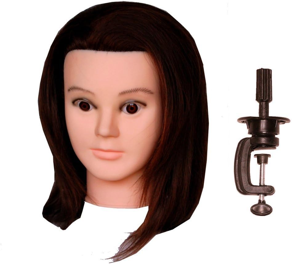 HairZtar100% Human Hair Male Mannequin Head Hairdresser Training Head Manikin Cosmetology Doll Head