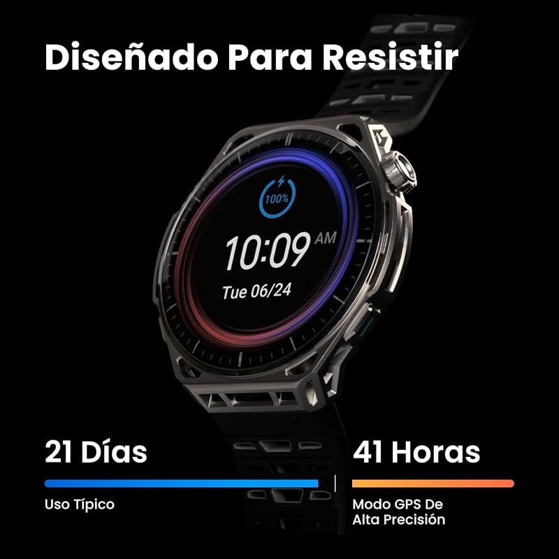 Balance 3 Reloj Inteligente GPS 48mm, Pantalla AMOLED 1,5" Cristal Zafiro, NFC, batería de 21 días, Linterna, 64 GB de Almacenamiento, mapas, HYROX, para Android e iPhone, Titanio